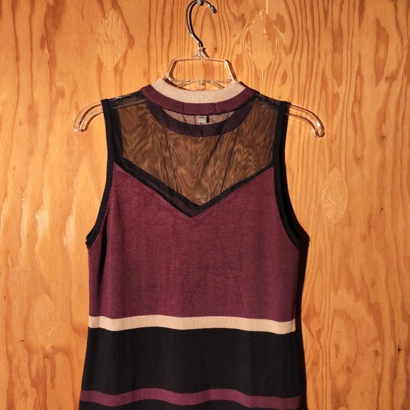 NWOT Say What? Colorblock Sheer Neckline Knit Dress Size Medium - Picture 5 of 9